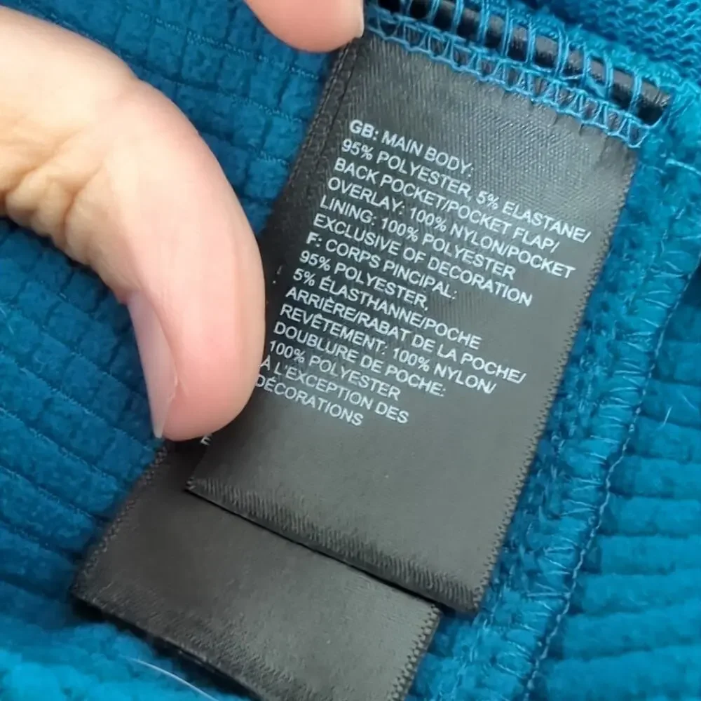 The North Face Men's Wayroute Full Zip Jacket‎ Blue Thermal Grid Fleece Large